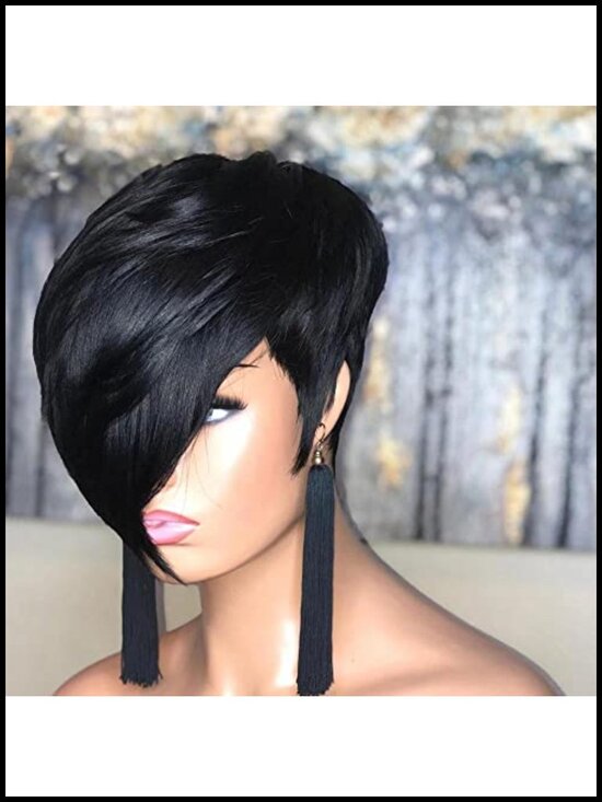 8 Inch Pixie Cut Wig 100% Brazilian Virgin Human Hair Glueless Full Machine Made main image 5